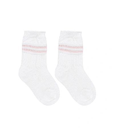 Shop Loro Piana Baby Cotton Socks In White