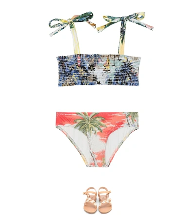 Shop Zimmermann Juliette Floral Bikini In Blue