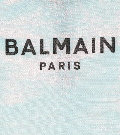 Shop Balmain Logo T-shirt Dress In Metallic