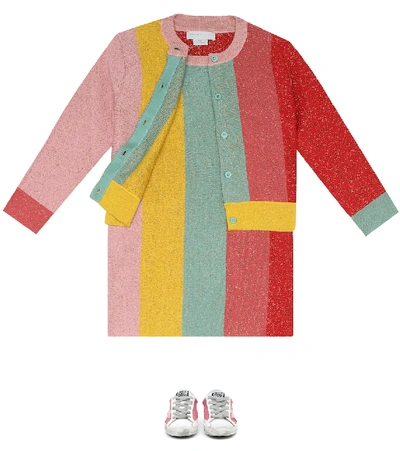 Shop Stella Mccartney Striped Cotton-blend Cardigan In Multicoloured