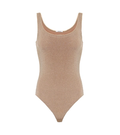 Shop Wolford Jamaika Cotton-blend Bodysuit In Latte