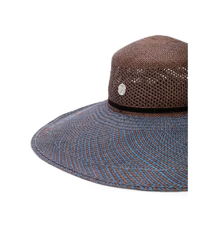 Shop The Freya Brand Magnolia Wide Brim Woven Hat In Brown/blue