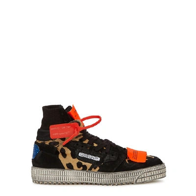 Shop Off-white Off-court 3.0 Black Suede Hi-top Sneakers In Brown