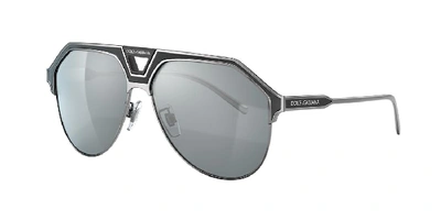 Shop Dolce & Gabbana Dolce&gabbana Man Sunglasses Dg2257 In Light Grey Mirror Black