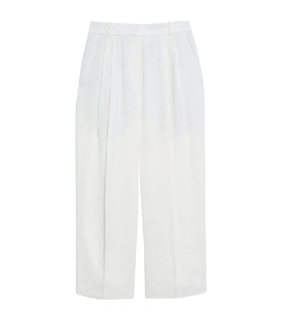 Shop Sandro Linen-blend Wide-leg Trousers