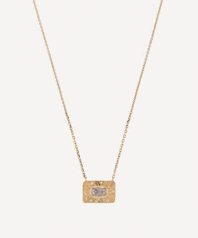 Shop Brooke Gregson Engraved Starlight Diamond Necklace In Gold