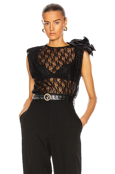Shop Magda Butrym Lace Blouse In Black