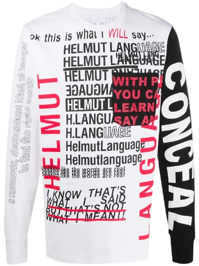 Shop Helmut Lang Script Print T-shirt In White