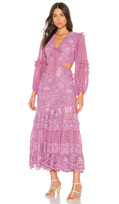 Shop Alexis Zendaya Dress In Lilac Macrame