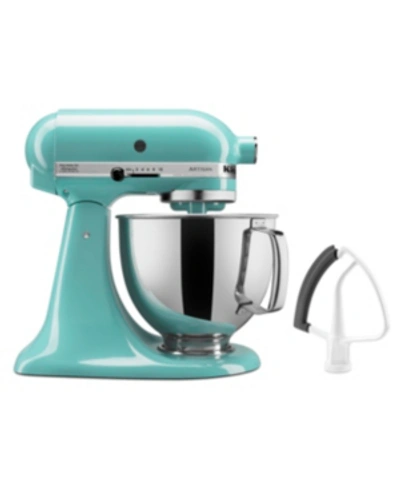 Shop Kitchenaid Artisan Series Bundle 5-quart Tilt-head Stand Mixer With Flex Edge Beater Ksm150fe In Aqua Sky