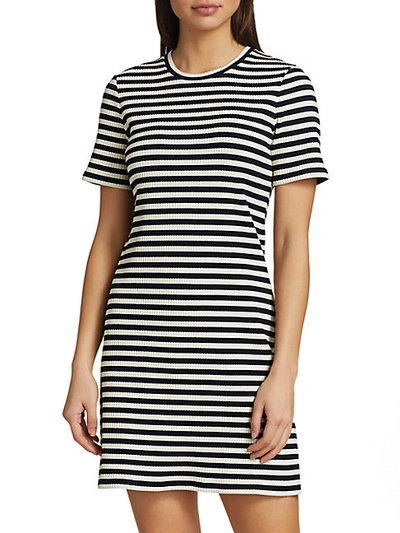 Shop Theory Cherry Stripe T-shirt Dress In Navy Multi