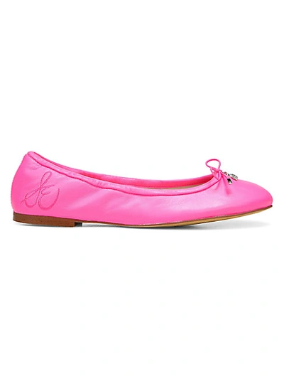 Shop Sam Edelman Felicia Leather Ballet Flats In Pink