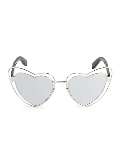 Shop Saint Laurent Novelty 57mm Heart Sunglasses In Black