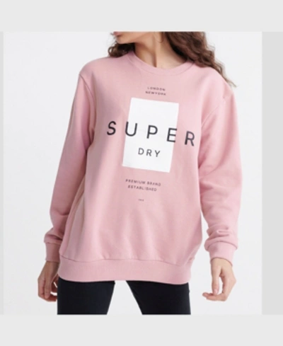 Shop Superdry Women's Premium Block Portland Crew Sweatshirt In Pink