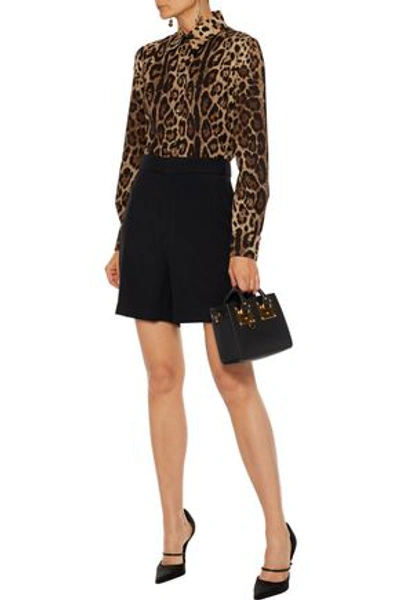 Shop Dolce & Gabbana Leopard-print Stretch-silk Crepe De Chine Shirt In Animal Print