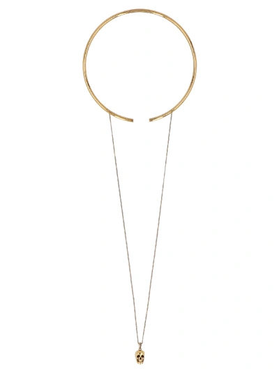 Shop Alexander Mcqueen Skull Necklace In Gold