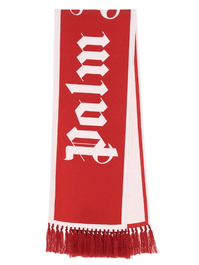 Shop Palm Angels Gothic Logo Scarf In Red