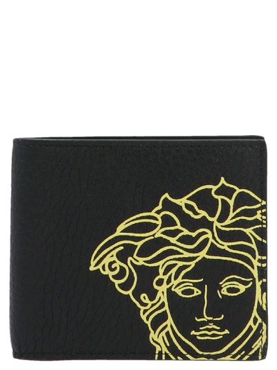 Shop Versace Medusa Wallet In Black