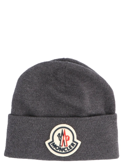 Shop Moncler Beanie In Grey