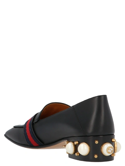 Shop Gucci Leather Mid-heel Loafer In Black