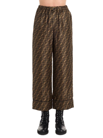 Shop Fendi Pants In Brown