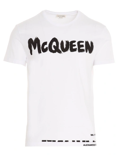 Shop Alexander Mcqueen Graffiti T-shirt In White