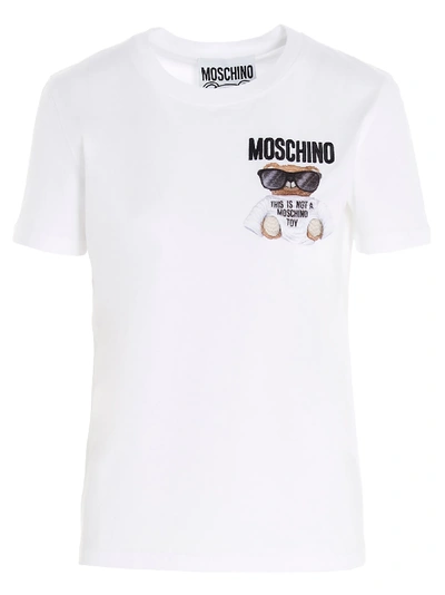 Shop Moschino Teddy T-shirt In White