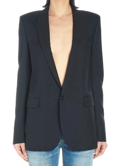 Shop Saint Laurent Jacket In Black