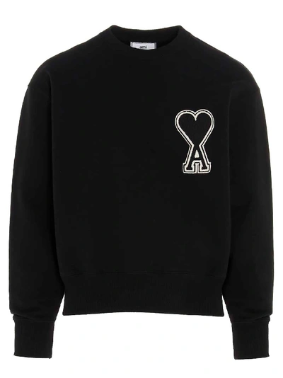 Shop Ami Alexandre Mattiussi Ami De Couer Sweatshirt In Black