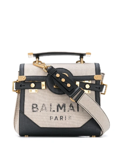 Shop Balmain B-buzz 23 Tote Bag In Neutrals