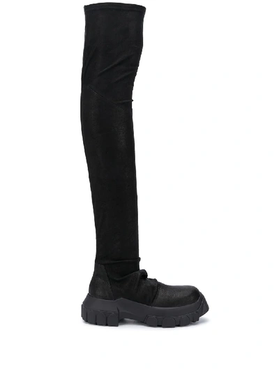 Shop Rick Owens Performa Bozo Tractor Boots In Black