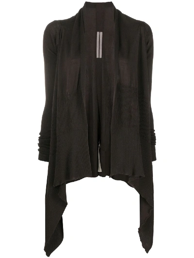 Shop Rick Owens Knitted Open-front Cardigan In Brown