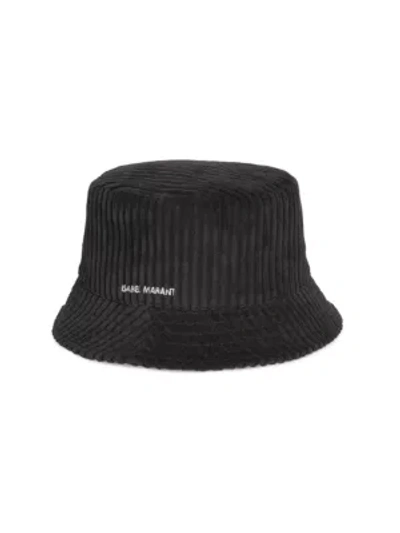 Shop Isabel Marant Haley Ribbed Velvet Bucket Hat In Faded Night