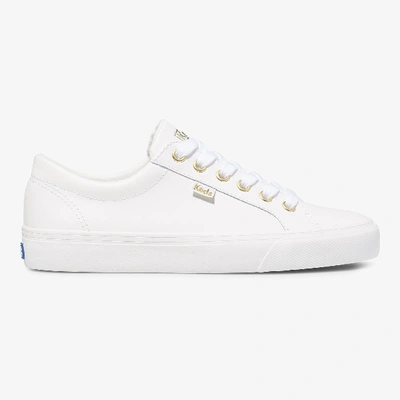 Shop Keds Jump Kick Leather Sneaker In White Gold