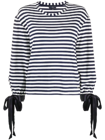 Shop Fay Striped-print Knot Detail Top In Blue