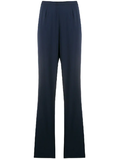Pre-owned Gianfranco Ferre 1990s High-waisted Flared Trousers In Blue