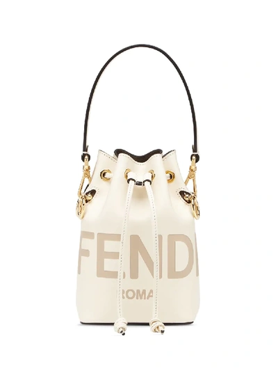 Shop Fendi Mini Mon Tresor Tote In White ,neutral