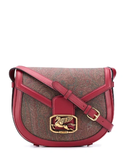 Shop Etro Pegaso Satchel Bag In Red