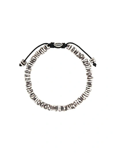 Shop M Cohen Stacked Oxidized Bracelet In Silver