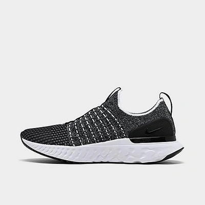 Shop Nike Men's React Phantom Run Flyknit 2 Running Shoes In Black/white
