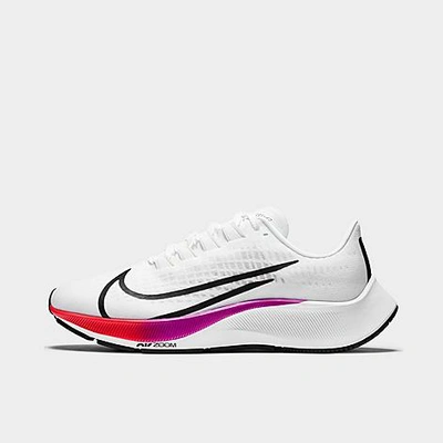 Shop Nike Women's Air Zoom Pegasus 37 Running Shoes In White/flash Crimson/hyper Violet