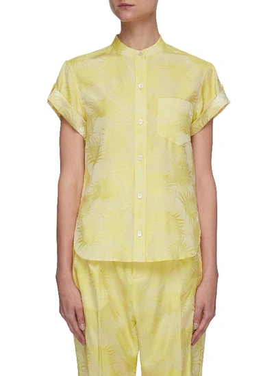 Shop Equipment Narses Mandarin Collar Roll Up Sleeve Blouse In Yellow