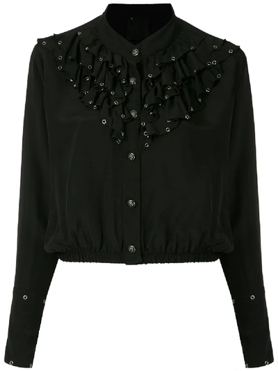 Shop Andrea Bogosian Silk Rome Couture Shirt In Black