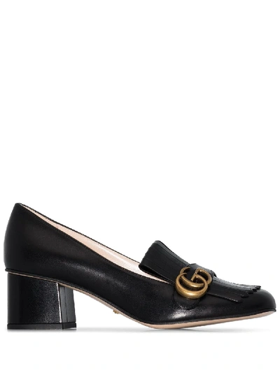 Shop Gucci Marmont 55mm Loafers In Black