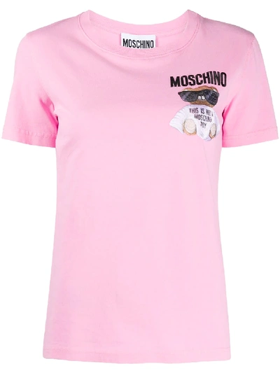 Shop Moschino Micro Teddy Bear Slim-fit T-shirt In Pink