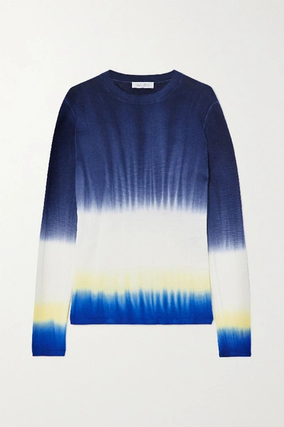 Shop Gabriela Hearst Miller Tie-dyed Cashmere Sweater In Navy