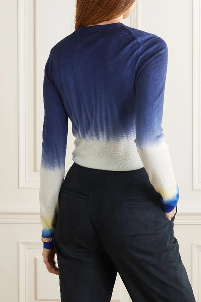 Shop Gabriela Hearst Miller Tie-dyed Cashmere Sweater In Navy