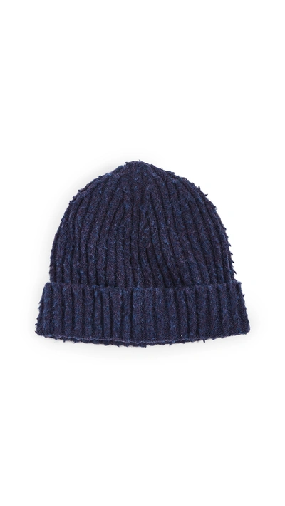 Shop Maison Margiela Gauge 5/2x1 Peeling Casentino Hat In Navy