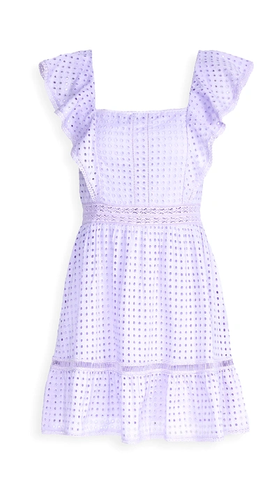 Shop Alice And Olivia Remada Ruffle Dress In Lavender