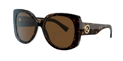 Versace Woman Sunglass Ve4387 In Dark Brown